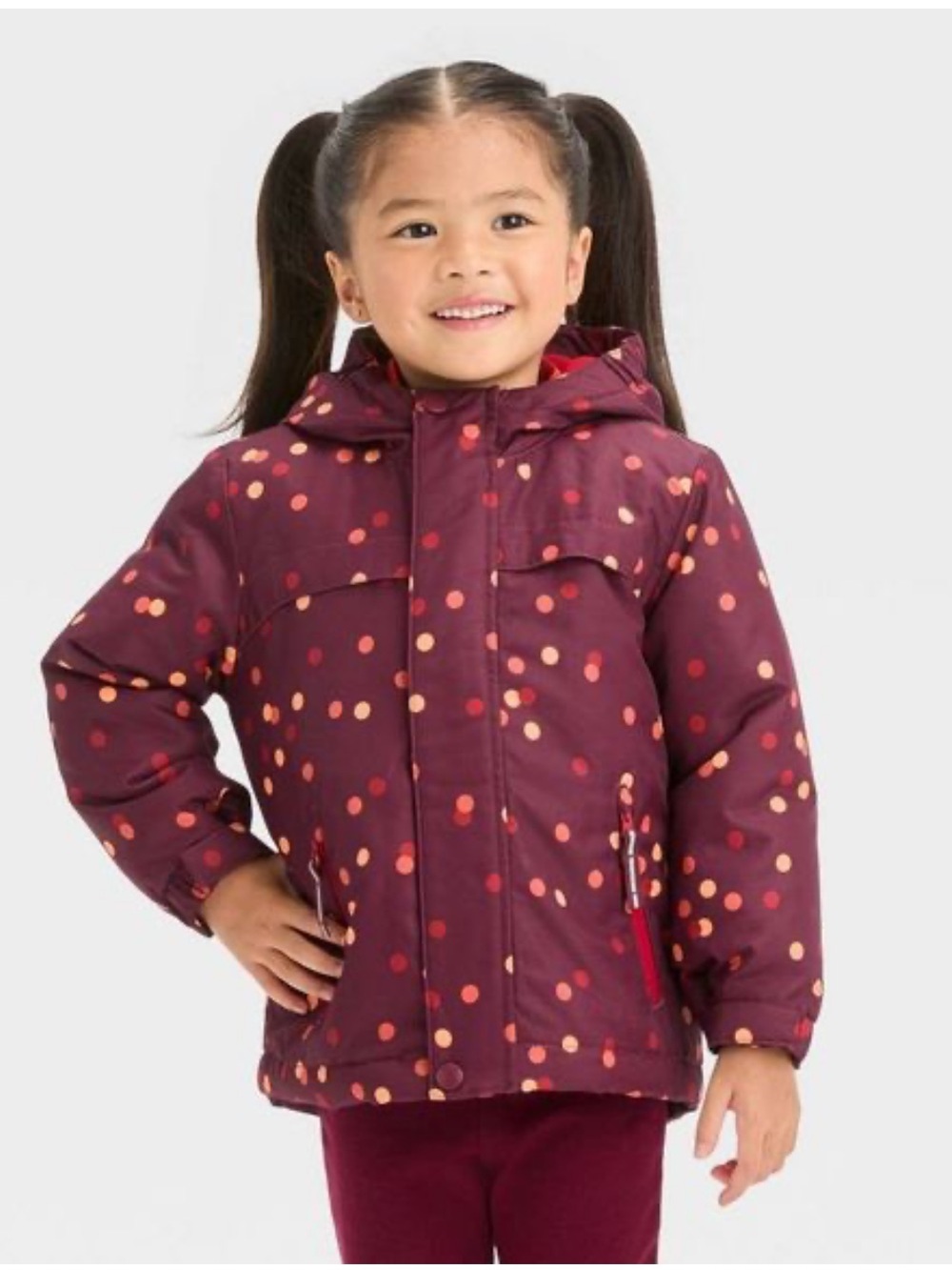 Cat and Jack 3 in one maroon jacket toddler